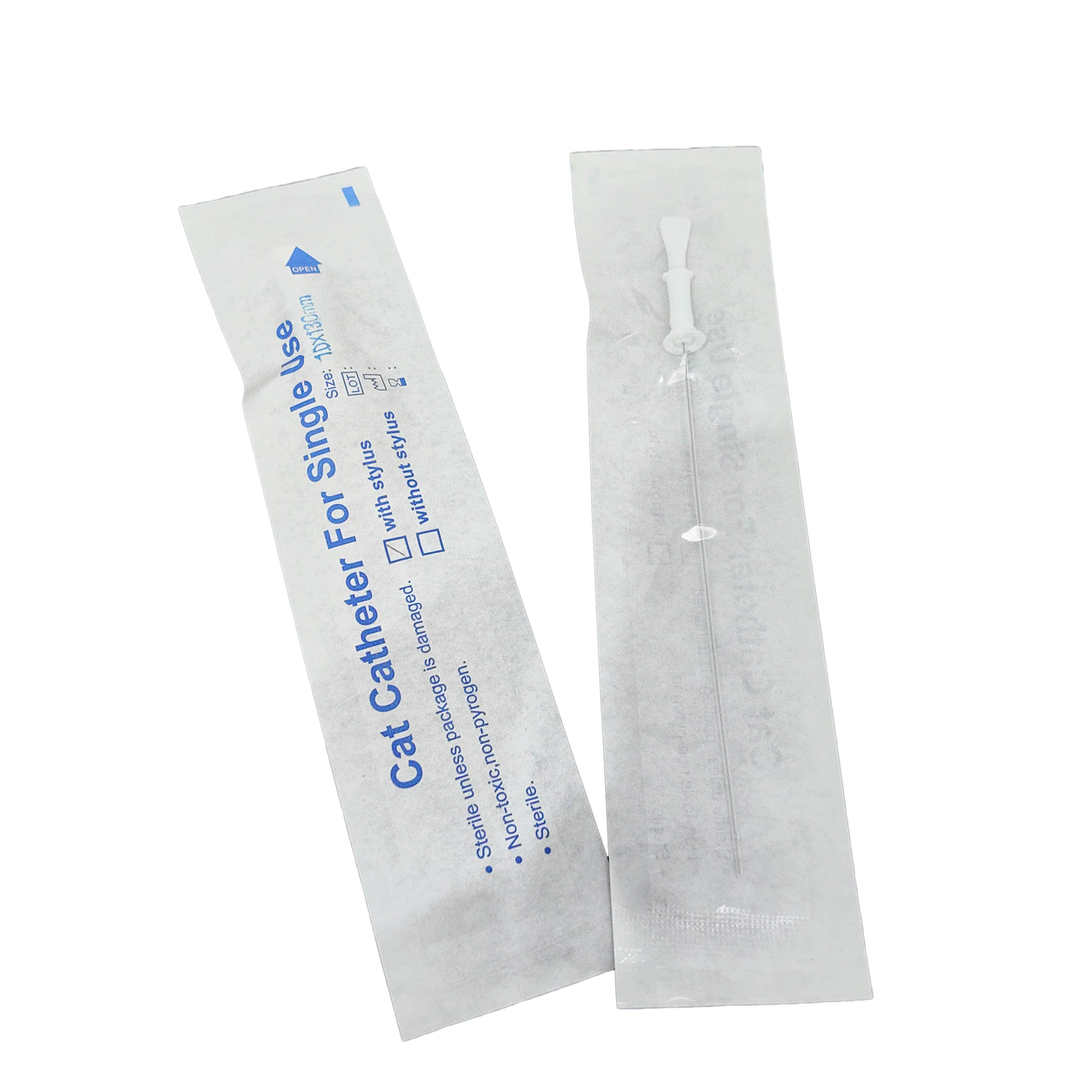 OEM Medical Grade Sterile Animal Veterinary Consumables Pet Single Use Disposable 3Fr/4Fr Cat Luer Urinary Catheter With Stylet