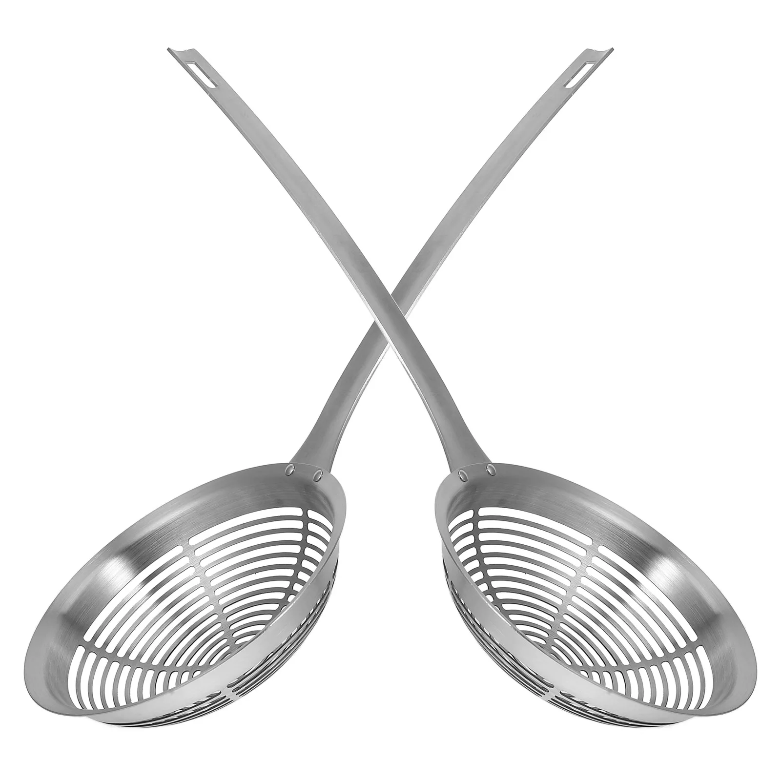 Colador de araña grande de acero inoxidable, cuchara espumadera para cocinar, freír, escurridor de Pasta, colador de cocina, cuchara de malla