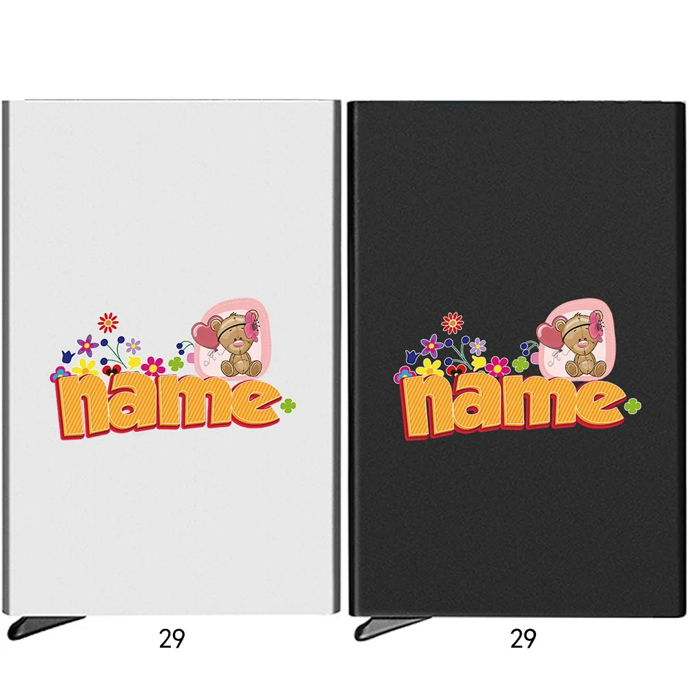 Personalisierte personalisierte Namens-Pop-Up-Kartenbox, Ausweis, Kreditkartenhülle, Metall-Visitenkarten-Aufbewahrungsboxen, individuelle Produkte