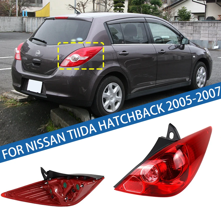 

Для Nissan Tiida Hatchback 2005 2006 2007, автомобильный задний фонарь, задний бампер, стоп-сигнал, указатель поворота, предупреждение