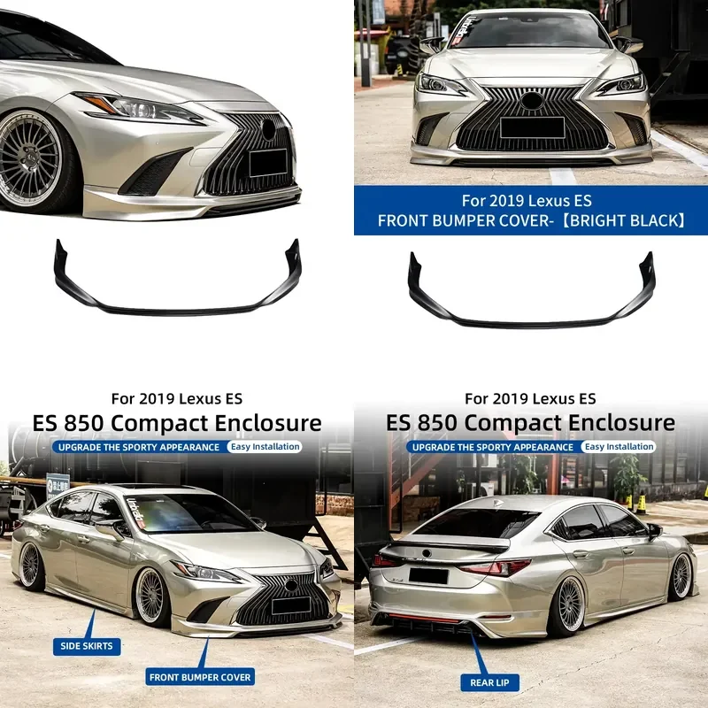 Wholesale Polished Plastic Front Bumper Lip Trim Body Kit with 3M Tape for Lexus ES300H ES350 from 2018