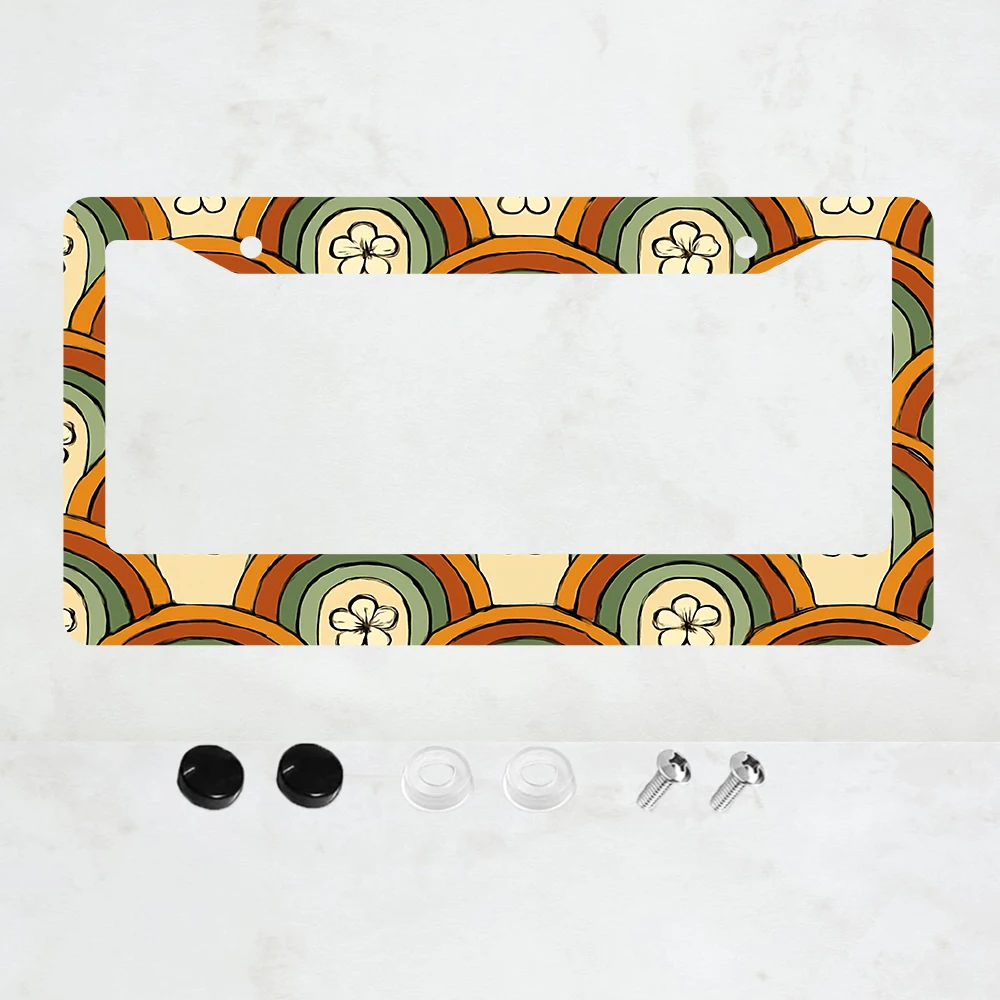 

1PC Retro Cartoon Fun 2-Hole License Plate Frame, Aluminum, 6x12 Inches, with Screws, USA Canada Mexico Standard Size