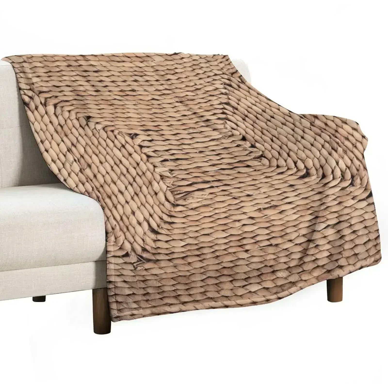 Mediterranean rattan Throw Blanket Heavy Flannel Fabric Multi-Purpose Blankets For Bed Sofa Decorative Sofas Blankets