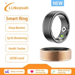 LLNuyoah R03 Smart Ring Sleep Health Monitoring IP68 & 5ATM Waterproof Multi Sports for IOS and Android Men Women Smart Ring