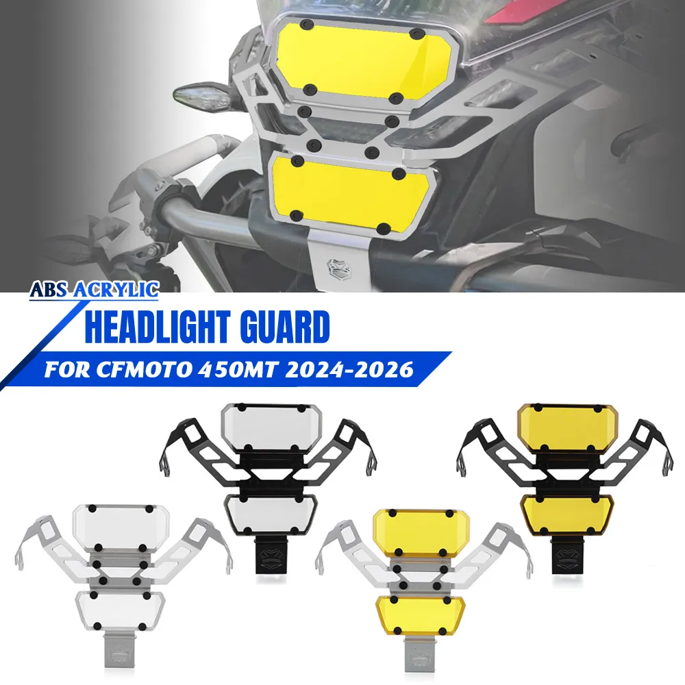 

450MT Motorcycle Acrylic Headlight Protector Light Cover Protective Headlamp Guard FOR CFMOTO 450MT/450 MT/450-MT 2024 2025 2026