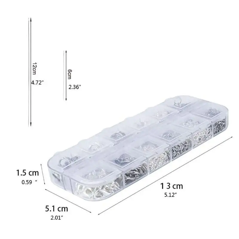 A52E 1 Set Jewelry Making Supplies with Crimp Beads Screw Eye Pins Earring Hooks Ribbon Ends Lobster Clasps Clamp Crimps