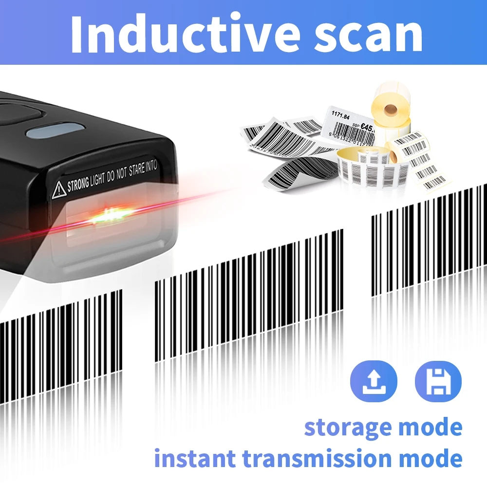 101H 2D Mini Portable QR Code Reader CIS USB Interface BT 2.4G Wireless Barcode Scanner For Warehouse Picking 1d Stock