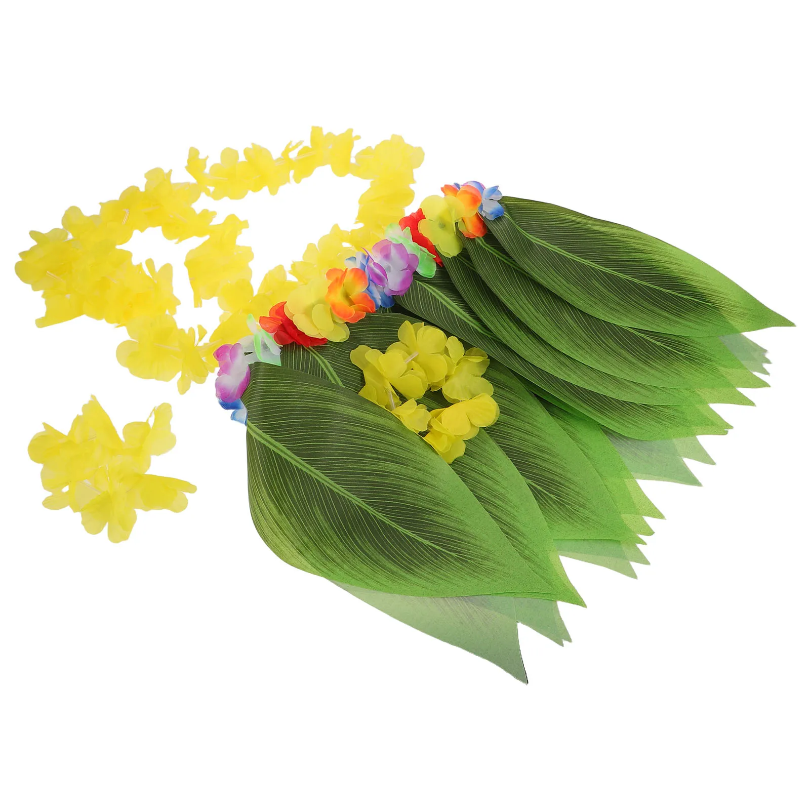 

1set 1Set Hawaiian Outfits For Women Tropical Grass Skirts Luau Party Dress Fancy Costume Set With Lei Skirt Beach Themed Flower