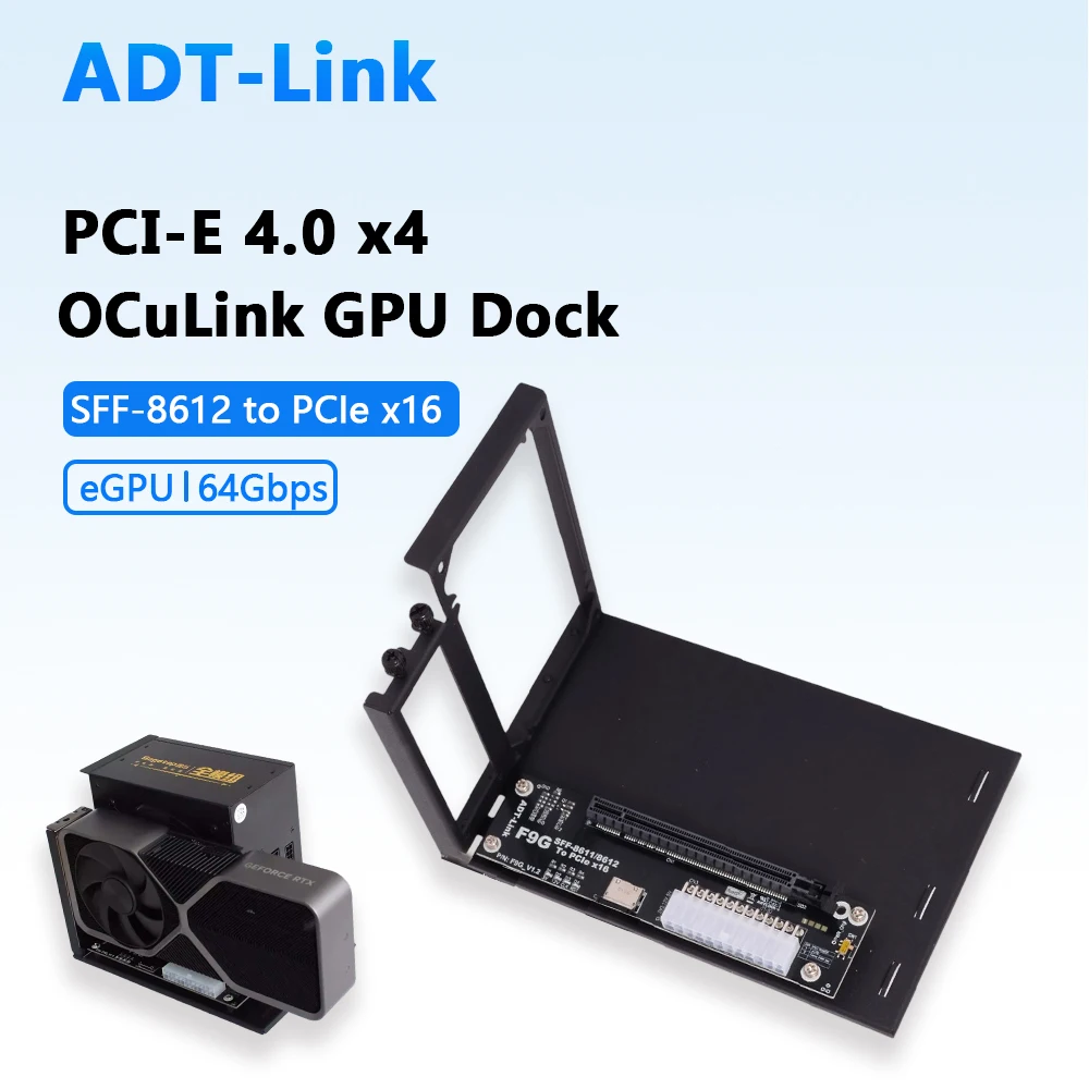 

F9G-BK7 eGPU Oculink GPU Dock Pcie4.0 X4 Notebook Laptop To External Video Graphics Card GPU M.2 SFF-8612 To PCIE X16 Adapter