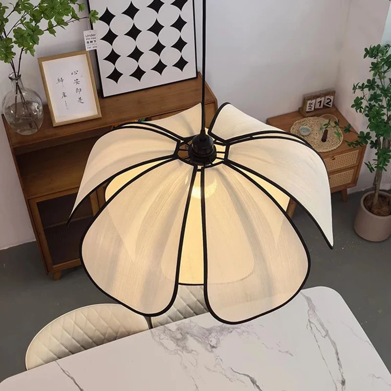 Nordic Fabric Ceiling Chandelier Living Room Bedroom Restaurant Modern Led Pendant Lights Decoration Home Lighting Hanging Lamps