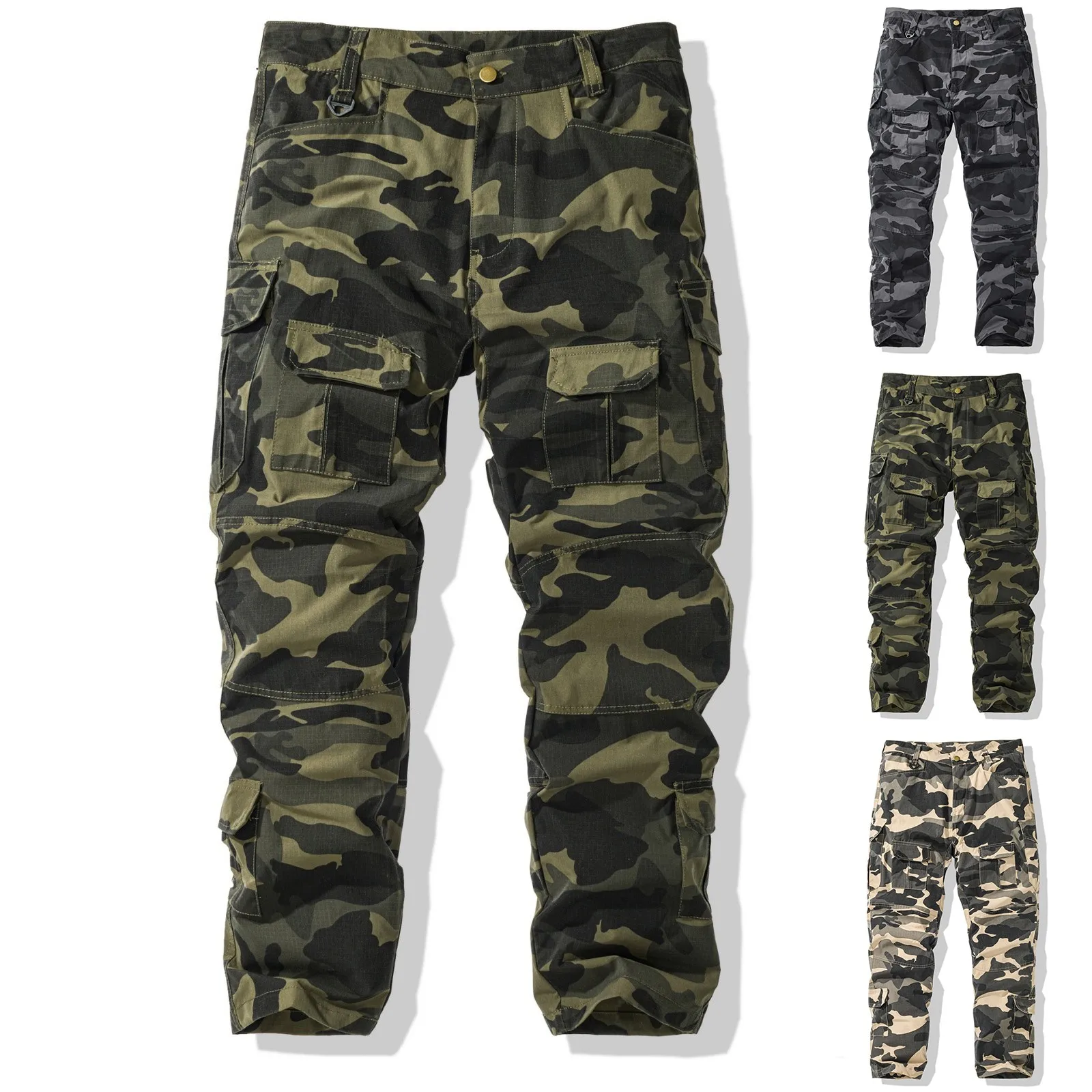 Motorcycle Jeans Men Outdoor Biker Camouflage Jeans Gear Protective Gear Road Racing Stretch Trousers Multi-Color Optional