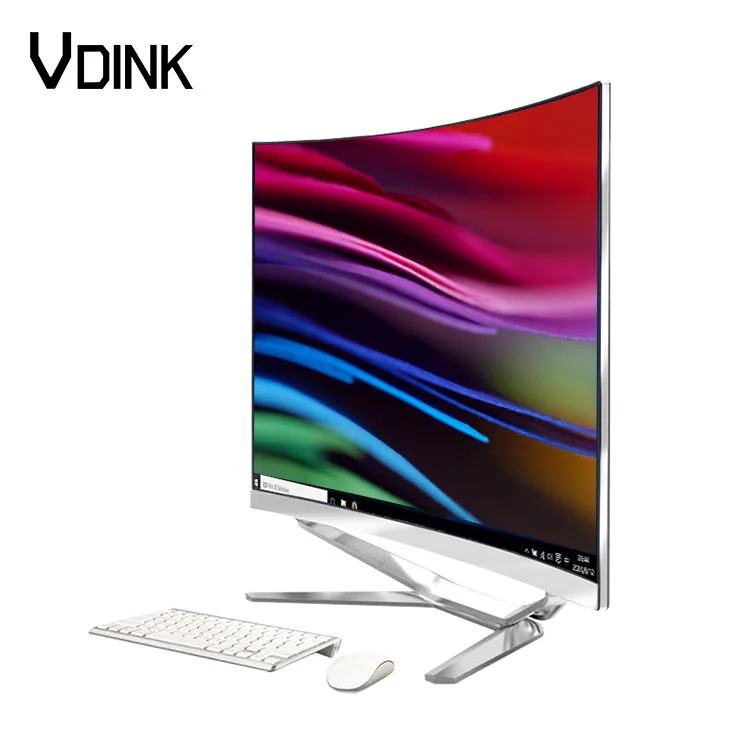 Vdink Curved Gaming 19 Inch  OEM Hd Graphics Desktops Computer All In One Pc Computer For Business