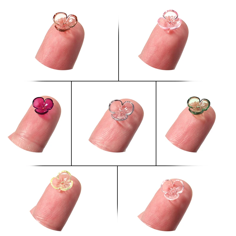 20pcs/lot Transparent Resin Petal Beads Blossoms Flower Spacer Beads Caps Loose Beads For DIY Jewelry Making Necklace Bracelet