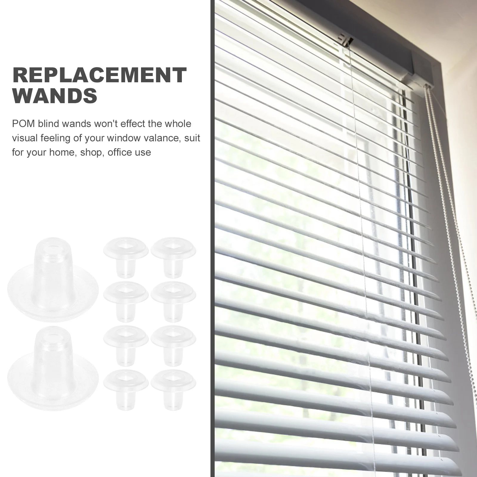 

10Pcs Blind Wands Replacement Pom Material Mini Tilt Wands for Window Blinds Cord Holder Replacement Blind Wand