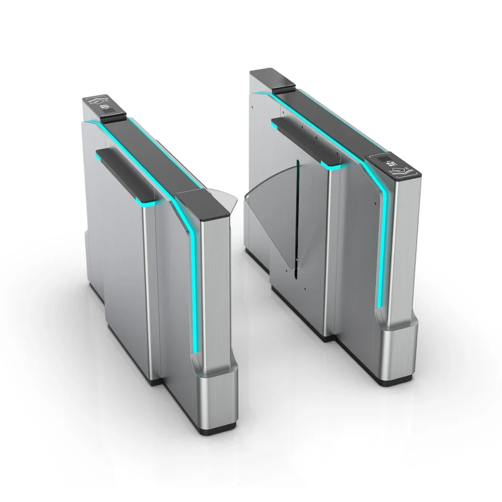 Biometric Flap Barrier Turnstile Gate With Fingerprint And Face Recognition For Government Buildings