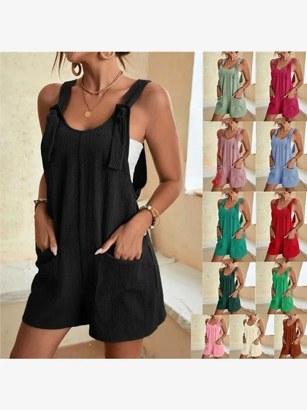 

Повседневный модный комбинезон с ремешками, женские летние новые хлопковые брюки с низкой талией и бриллиантами, цельный костюм