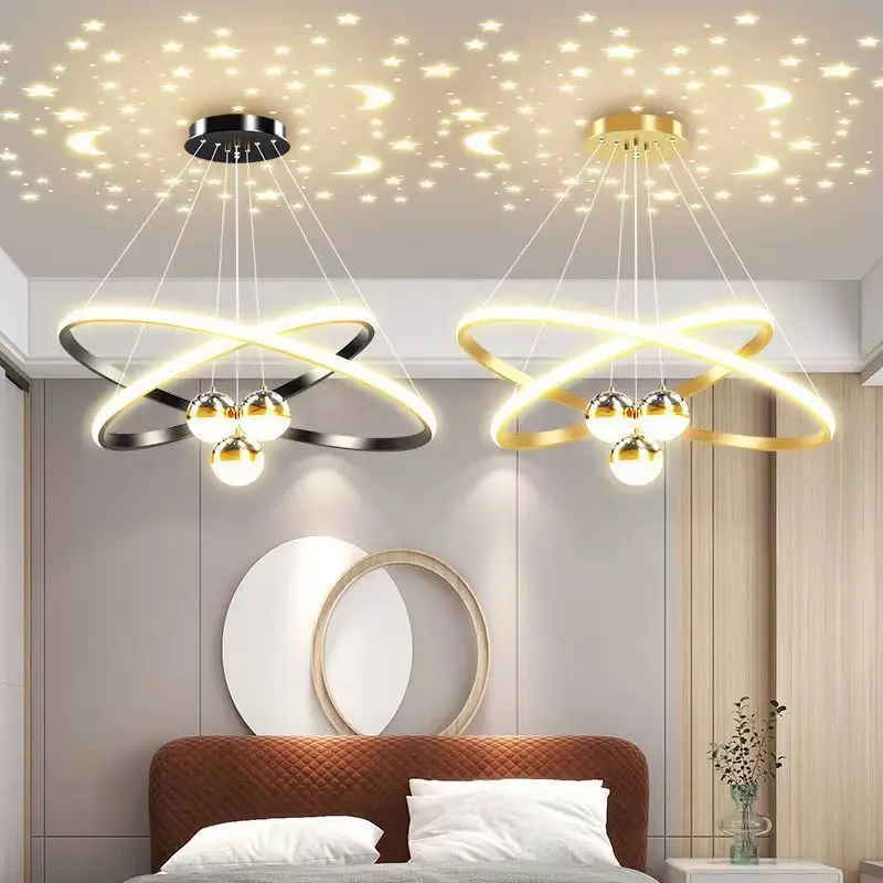 Imagem -06 - Starry Sky Teto Lâmpada Pingente Living Room Lighting Decoration Luxurious Bedroom And Dining Room Decoration