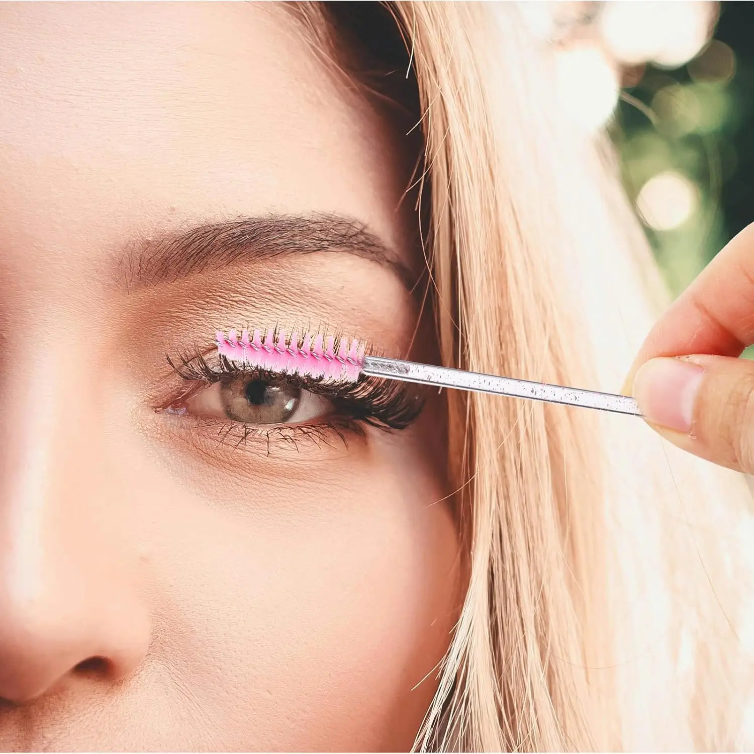10-delige Mascara Wands Tube Set Herbruikbare Lash Brush Daisy Tube Mascara Brush Bloembuis Wimperborstel Buizen Spoolies