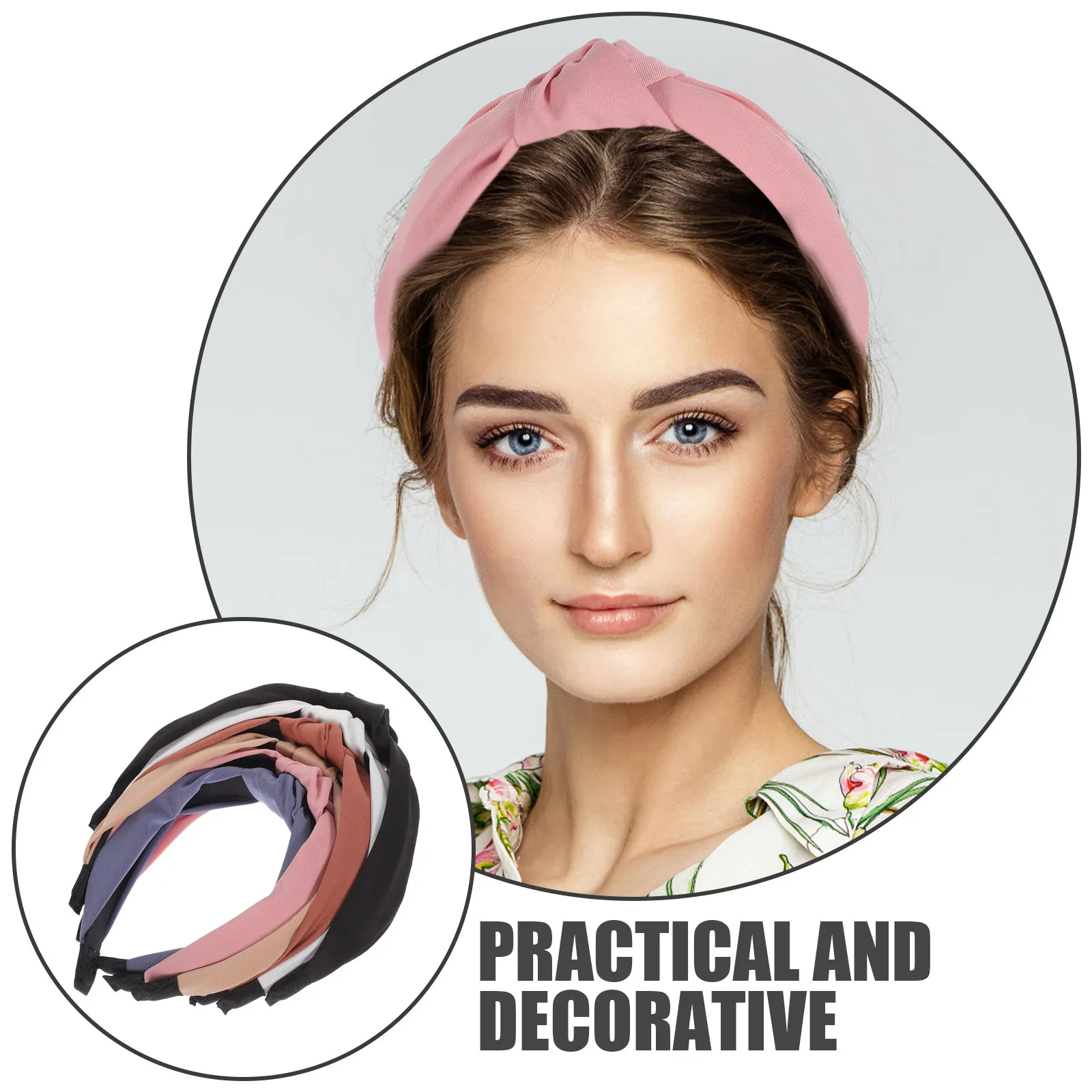 

6 шт. широких повязок на голову с узлом, модные женские аксессуары для волос, удобные и легкие, для повседневного использования и вечеринок