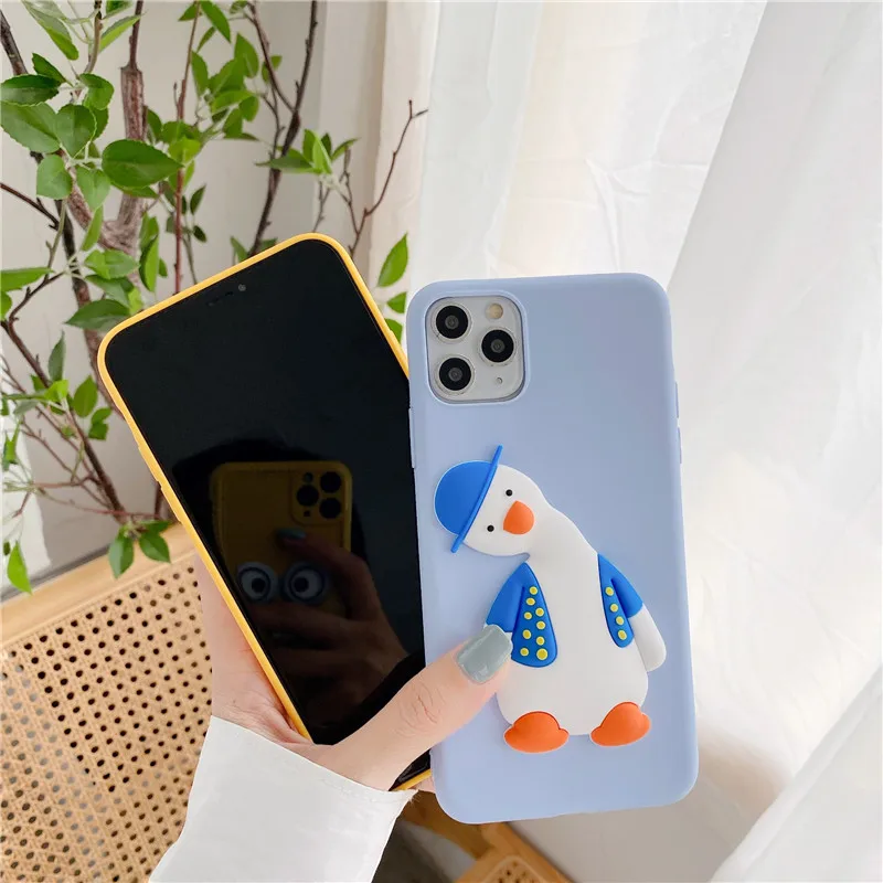 Cartoon 3d Ente Katze Fall Fall für oneplus nord 3 2t n10 n20 se n300 ace 3v ce 3 lite ce 4 niedlichen Bären weiche TPU-Abdeckung