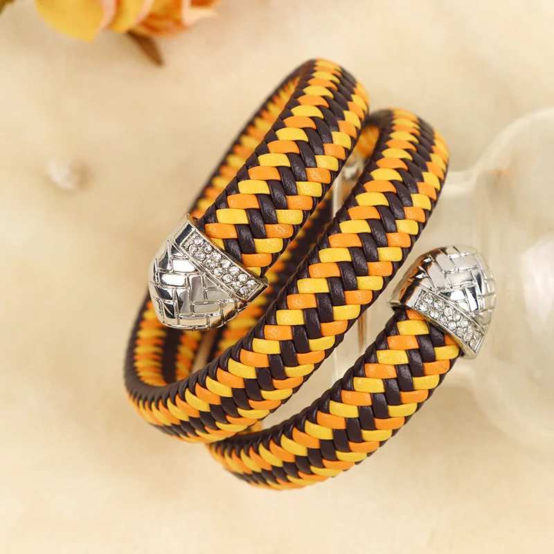 Serpentine Creative Fashion Bracelet with Personalized Simplicity, Women's Bracelet with Opening Weaving Leather Bracelet