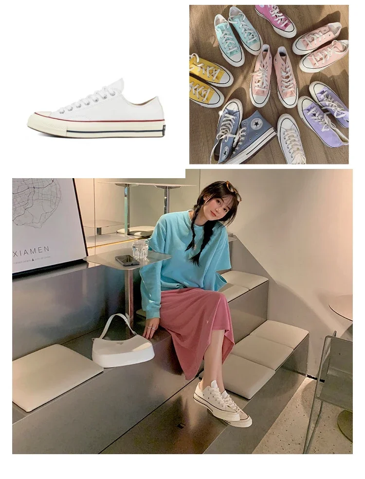 أحذية قماشية منخفضة الأعلى للرجال والنساء ، أحذية كلاسيكية للزوجين ، طالب