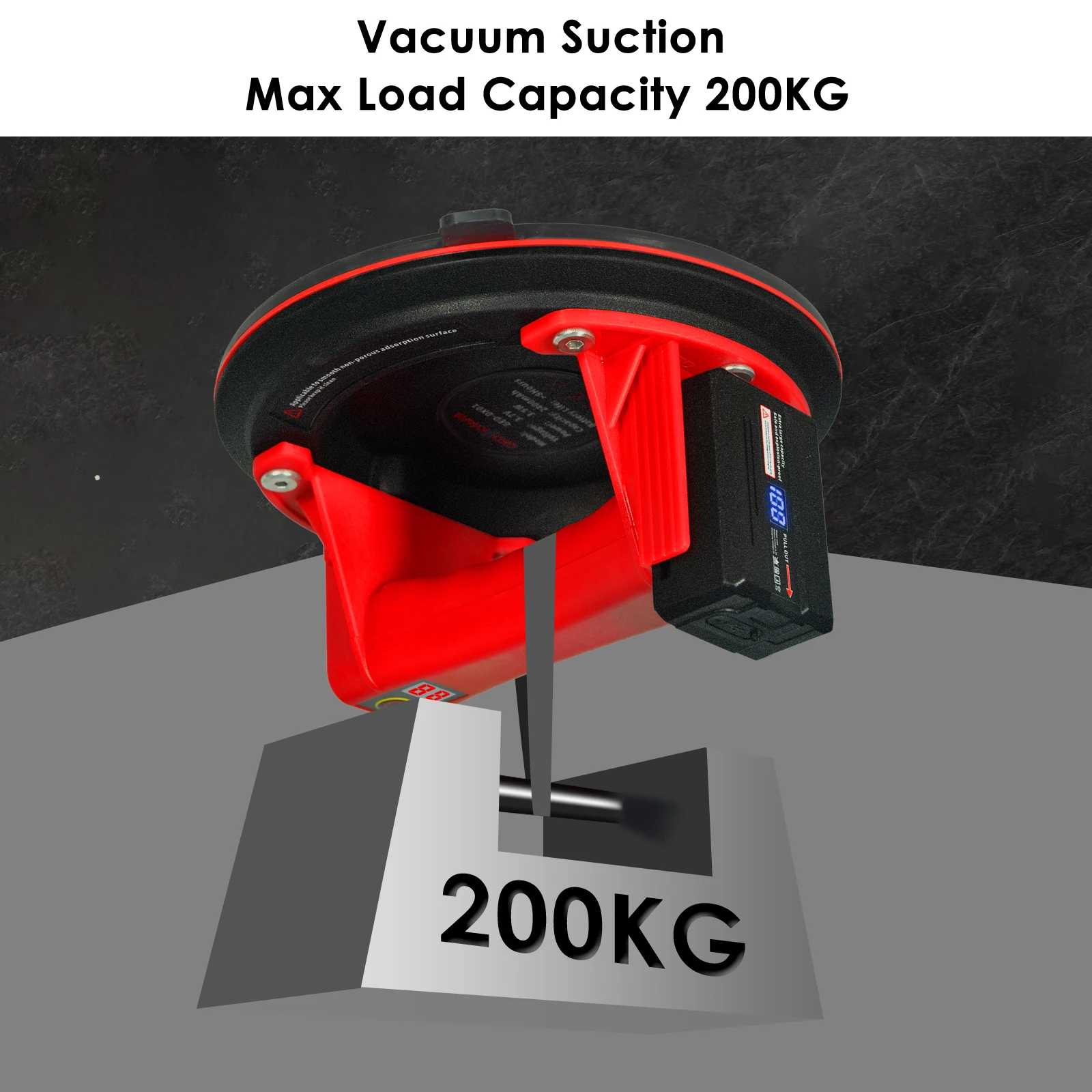 أكواب شفط 440 رطل للزجاج، كوب شفاط المكنسة الكهربائية لرفع الزجاج الكبير والبلاط والجرانيت والمعادن والزجاج الأمامي والأرضية، 8 بوصة #5