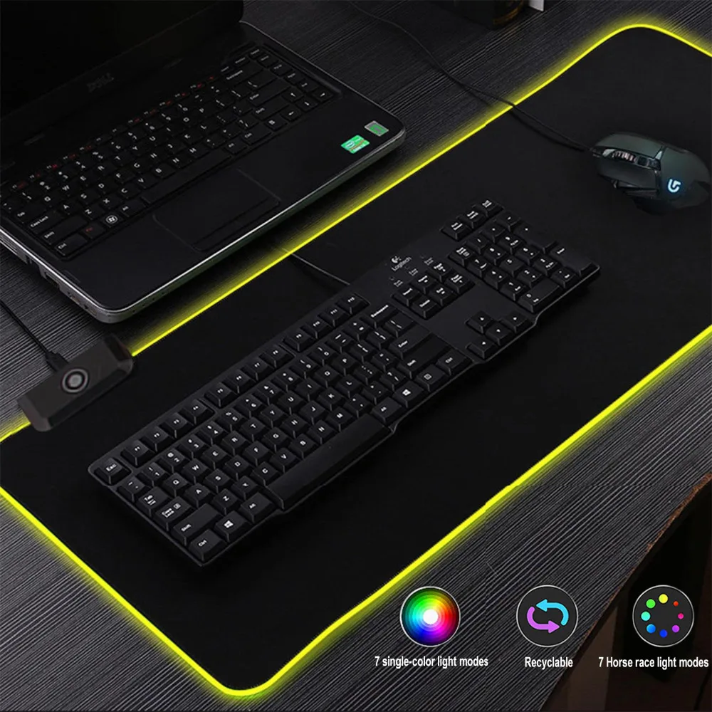 Vococal 90X40CM Lớn RGB Miếng Lót Chuột USB Có Dây LED Chơi Game Mousepad Chuột Cho Máy Tính Laptop Overwatch pubg Dota 2 Borderlands