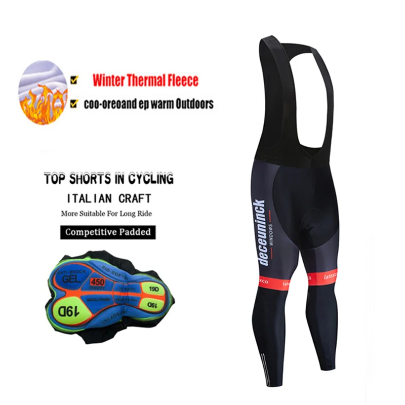 Winter Thermal Pants Quick Step Men Cycling Team Bike Fleece Bicycle Trouser Tight MTB Wear Pantalone Ciclismo Invernale Uomo