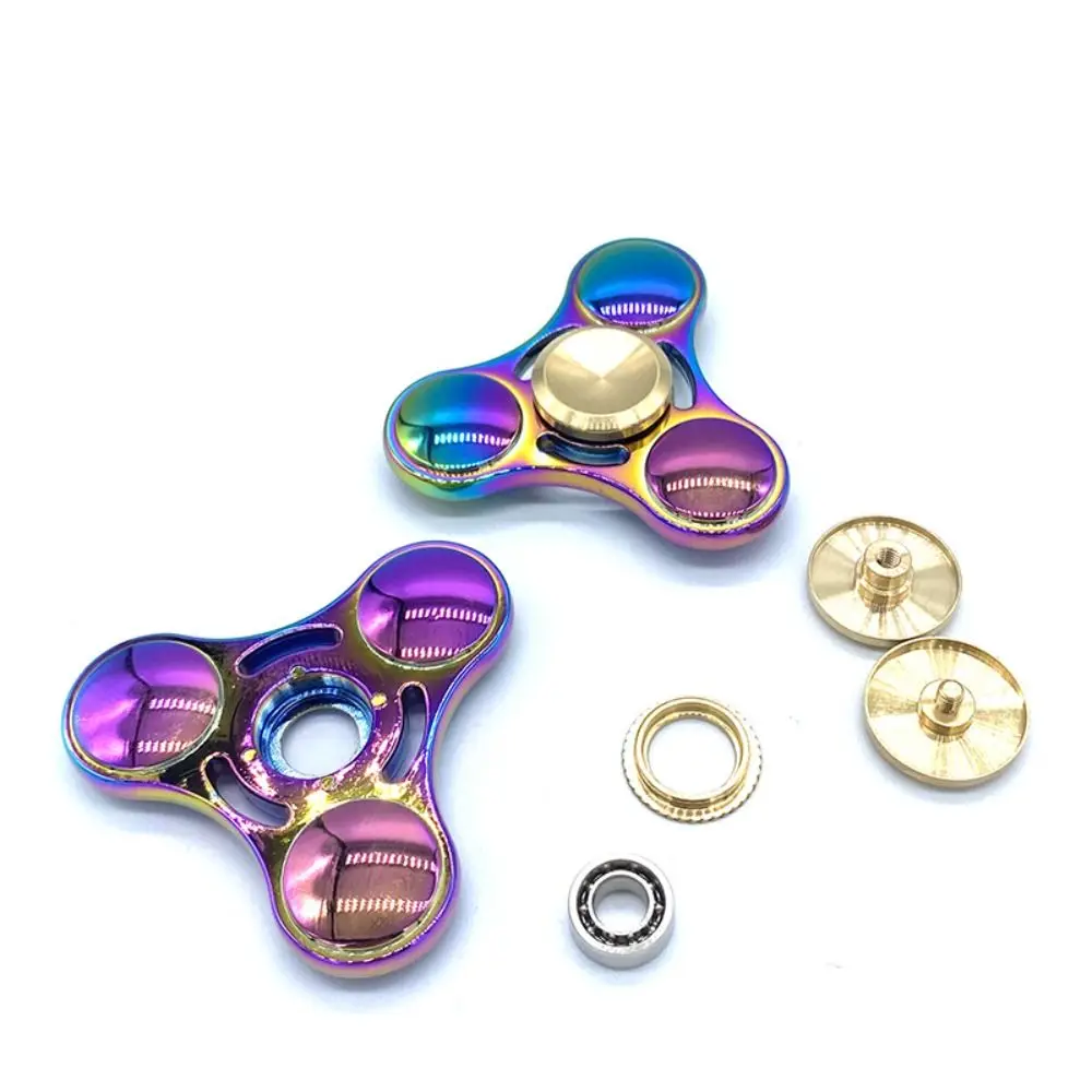 Zappeln Spielzeug Kupfer Kappe Fingertip Gyroskop Beschichtung Bunte UFO Hand Spinner Klee Interessante Fingertip Spielzeug Erwachsene