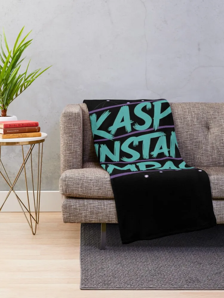 Kaspa Crypto Apex Throw Blanket Personalized Gift Plush Plaid on the sofa Blankets