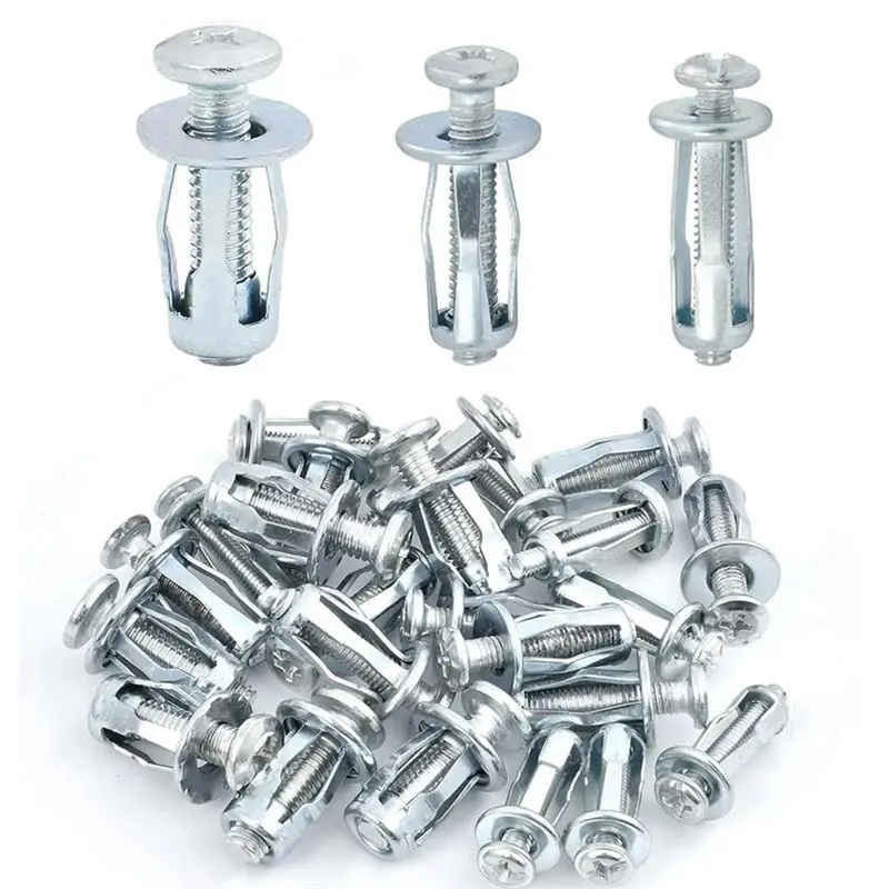 

AEB0-90Piece M4-20,M5-25,M6-25 Petal Shape Metal Nut, Jack Nuts Petal Nuts Expansion Nut Silver
