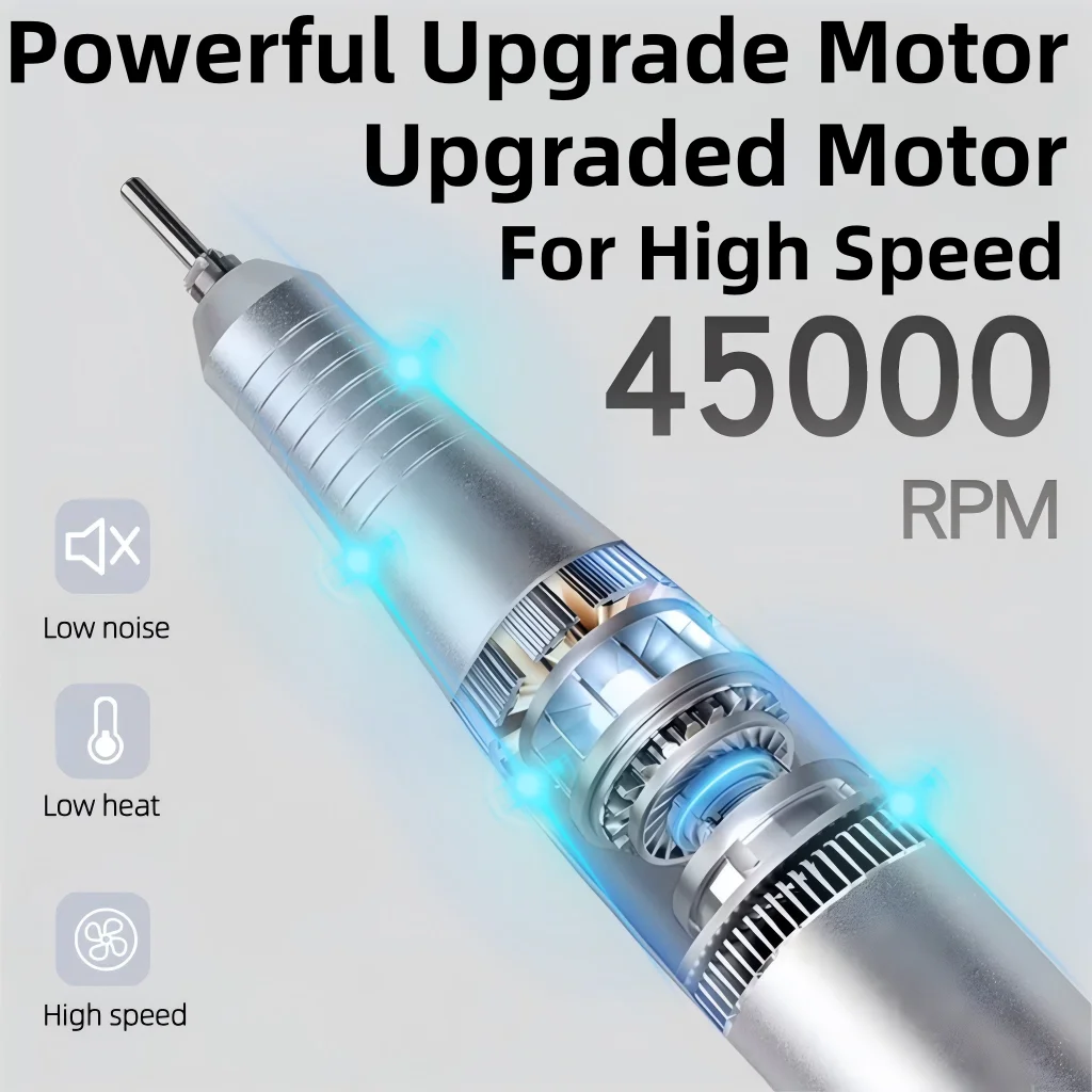 45000rpm profissional elétrica máquina de broca do prego brocas recarregável baixo ruído lixadeira arquivo para manicure salão ferramenta