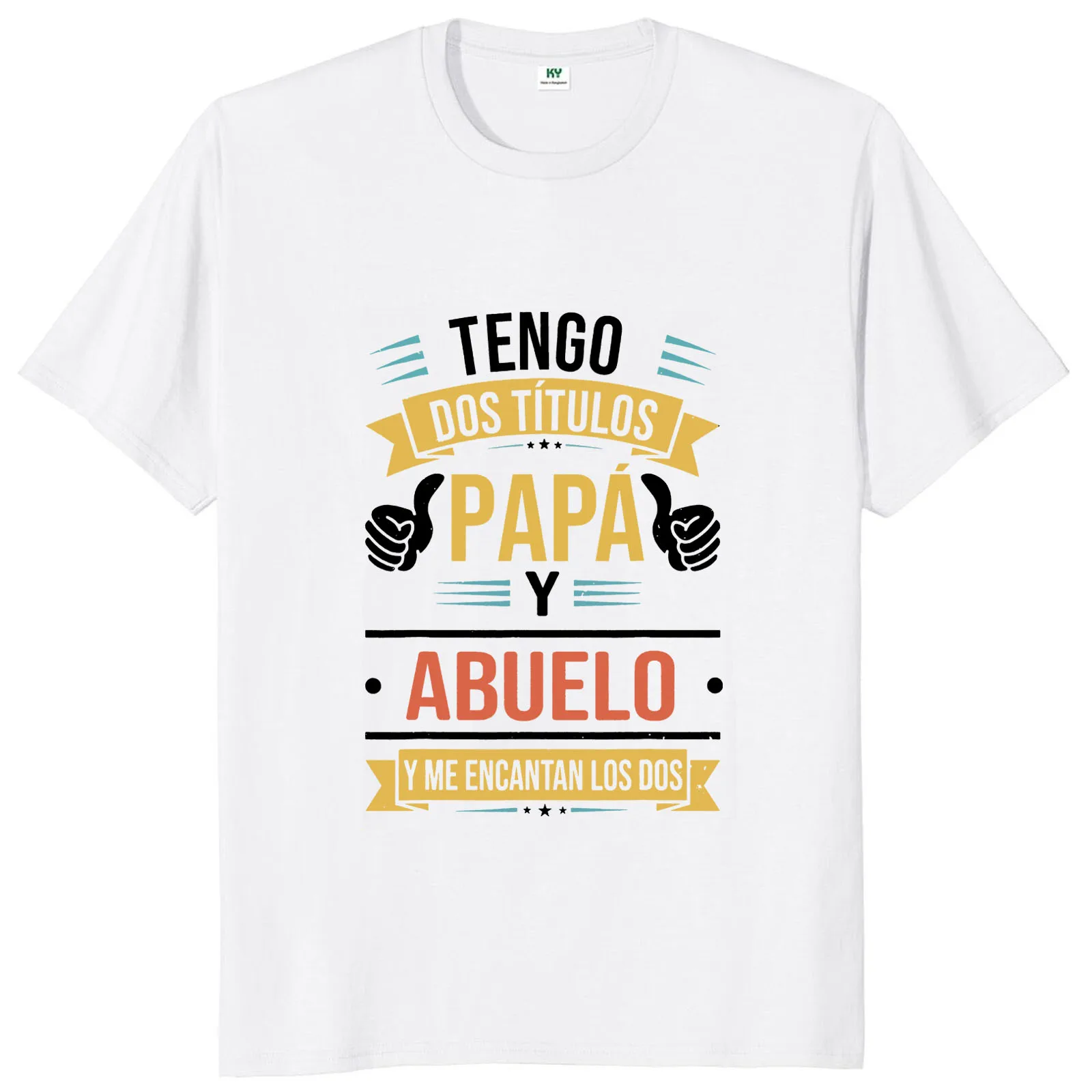 I Have Two Titles Dad And Grandpa T Shirt Retro Spanish Father's Day Christmas Gift Mens Clothing Soft 100% Cotton T-shirts