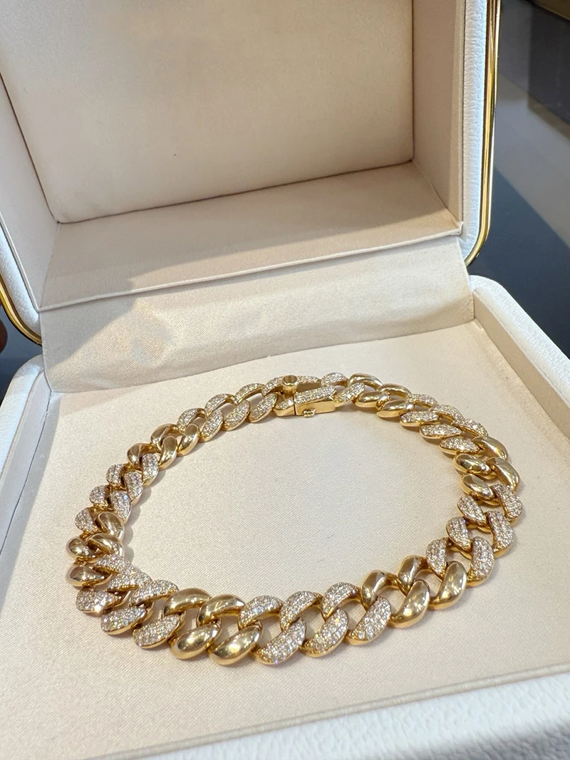 KUGG 100% 18K سوار ذهب أبيض/أصفر تصميم فاخر 2.40 قيراط سوار مرصع بالألماس الطبيعي الحقيقي للنساء مجوهرات الحفلات العالية #3