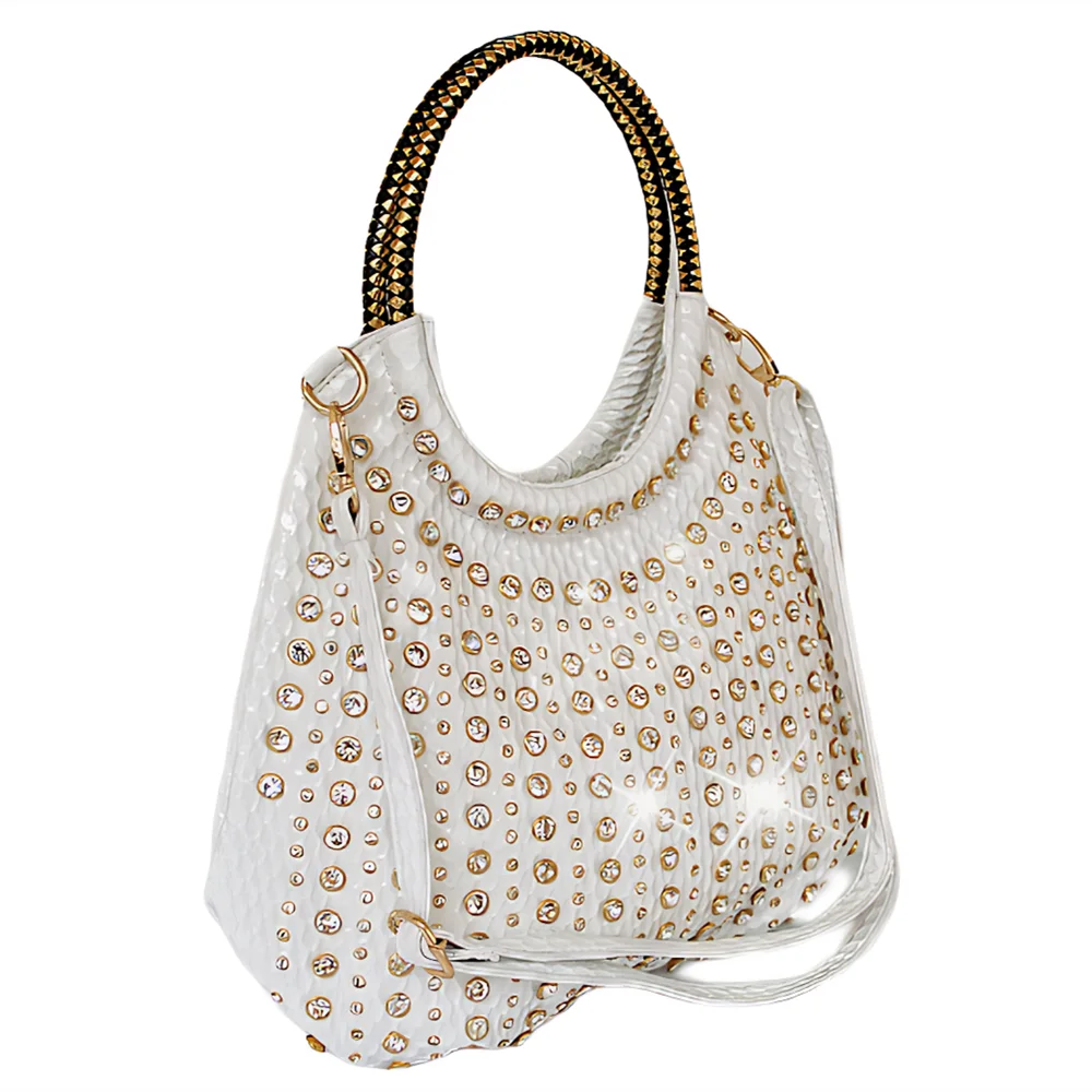 

2025 New Fashion Diamonds Women Handbags Leather Tote Bag Hobo Bag Shoulder Bag Rhinestone Messenger Crossbody Bags