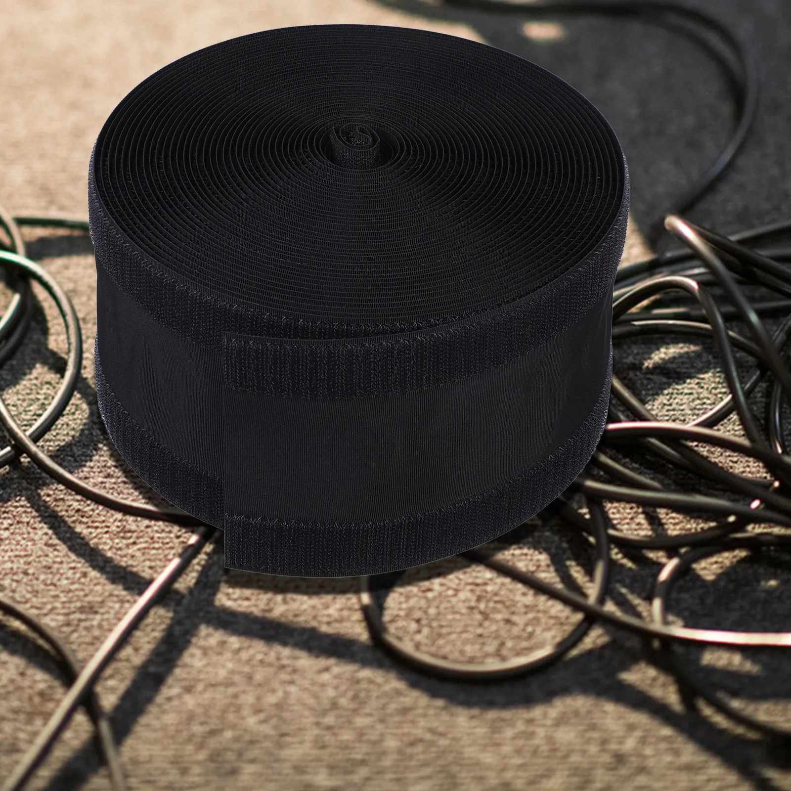 

Carpet Cable Cover Sleeve Wire Protector Black Cord Floor Travel Reusable Hook Loop Strap High Quality Material Flexible