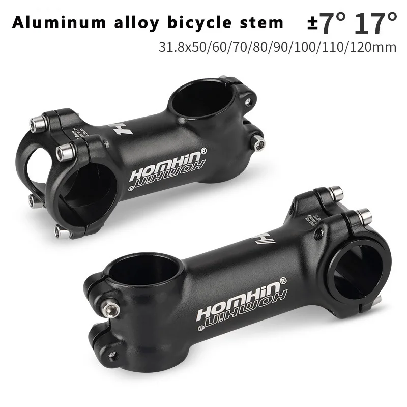 Ultralight  Adjustable Bicycle Handlebar Stem 7/17 Degrees MTB Road Bicycle Stem 31.8*50-120mm Mountain MTB Bicycle Power Parts