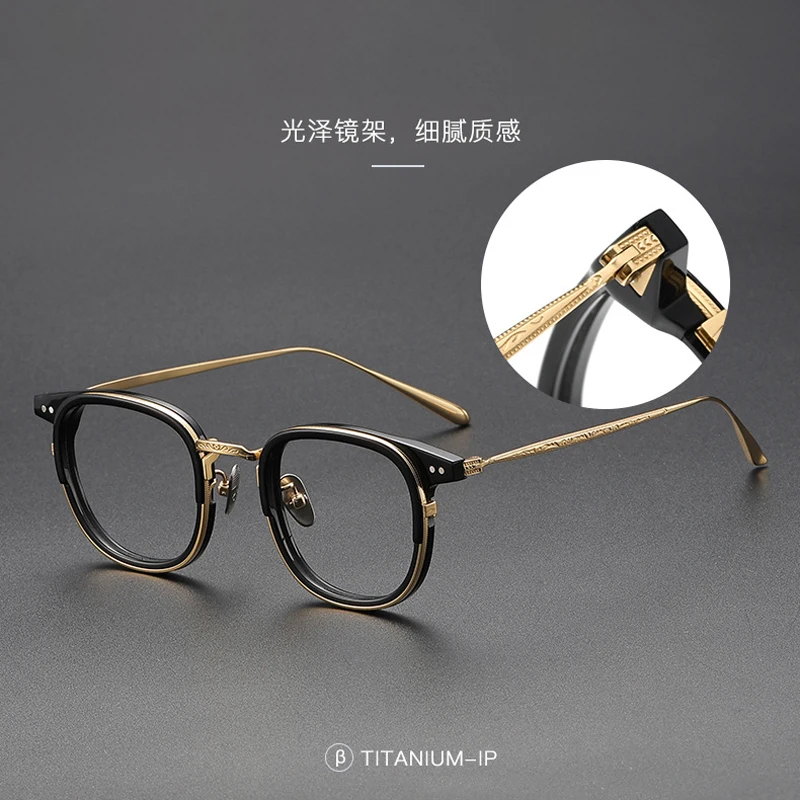 Top Quality Acetate Titanium Optical Eyeglasses Luxury Brand Vintage Square Glasses Frame Men Women Designer Handmade Eyewear