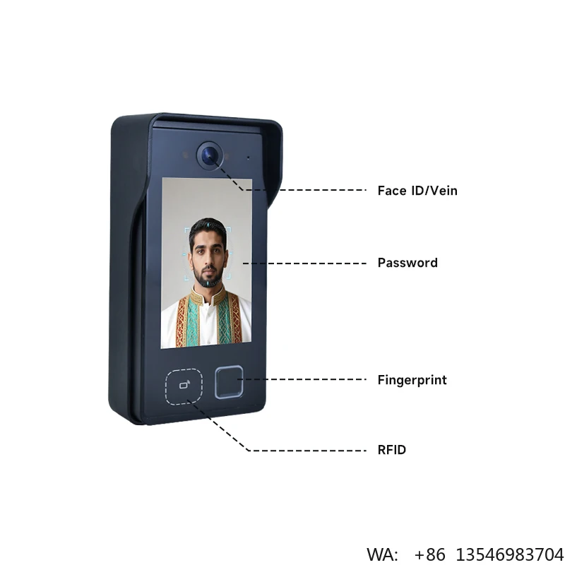 Hiwink Smart Intercom Outdoor Video Door Bell with Facial Recognition 4-Inch IPS Screen Tuya App POE/Solar/Battery Charging