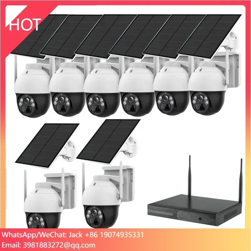 

8CH 4MP Wifi NVR Kit Solar Camera Wireless Outdoor Waterproof Cctv IP Surveillance Battery Solar Security Camera System
