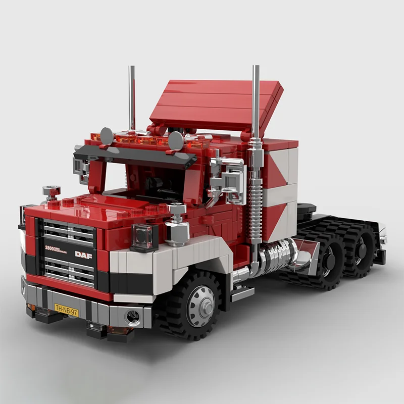 737pcs MOC Daf NTT Truck Racing Series Technical Vehicle Engineering Model Building Blocks Design Collection Parts Ship Toy Gift