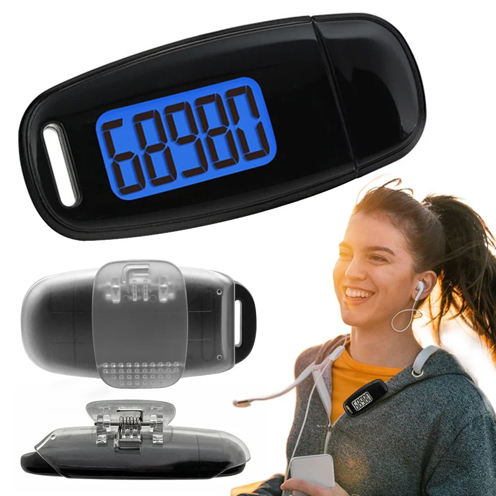 3D Pedometer Walking Step Counter USB Rechargeable Portable Digital Pedometer with Clip and Strap Backlight  Women Men