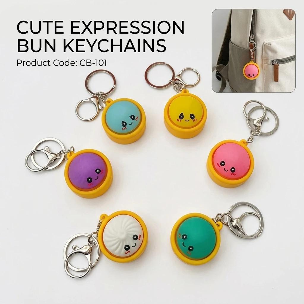 Xiaolongbao Button Decompression Music Keychain Small Pendant Stress Relief Simulated Pinch Sound Fun Desk