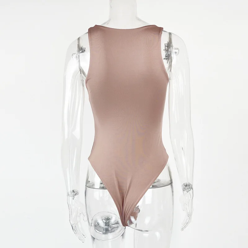 بدلة للجسم بدون أكمام للنساء برقبة دائرية للنساء كاكي أسود 2025 ملابس جديدة لخريف وشتاء #3