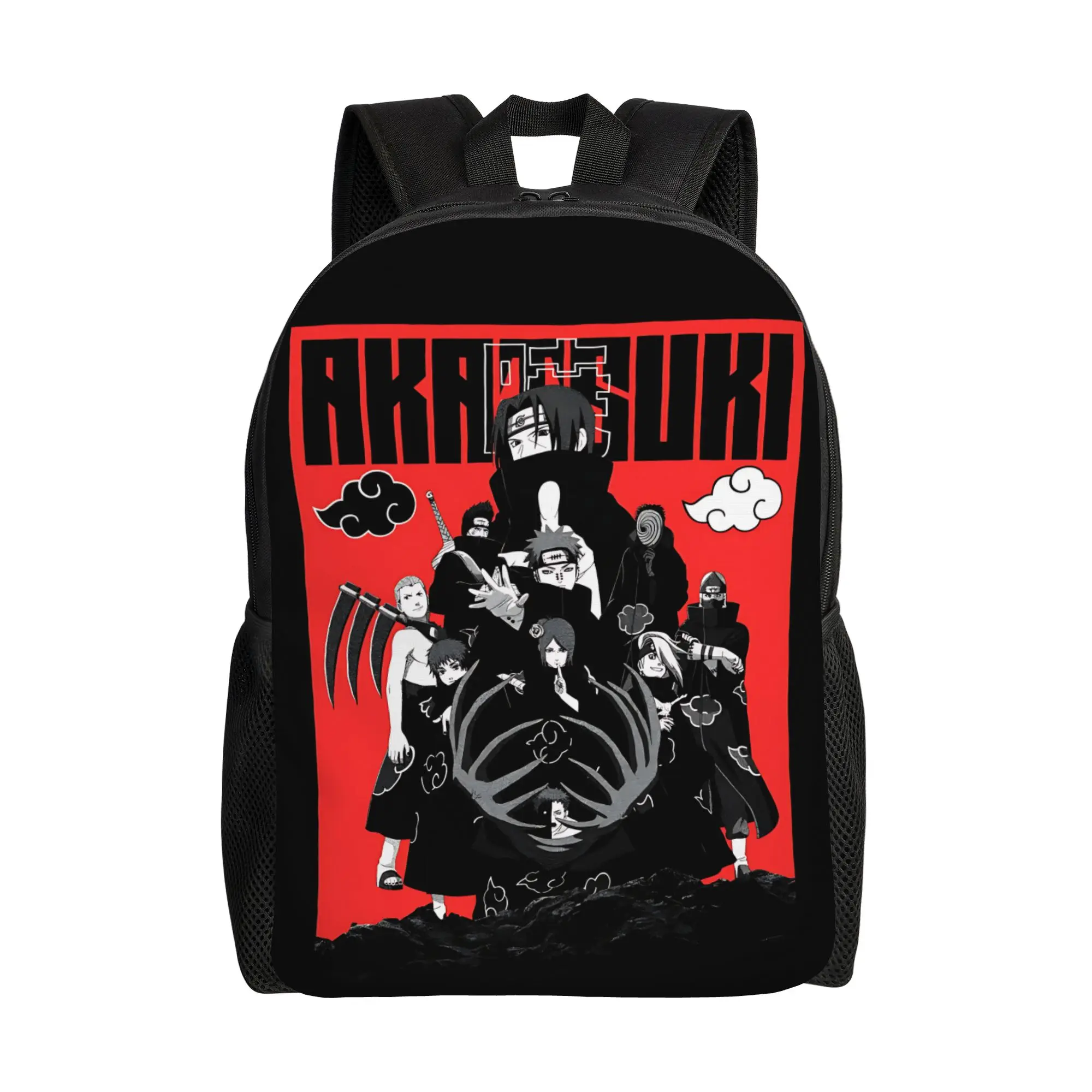 Mochilas de Moda Naruto Anime Comic Daypack Mochila de Uso Duplo para Caminhada com Fecho de Zíper
