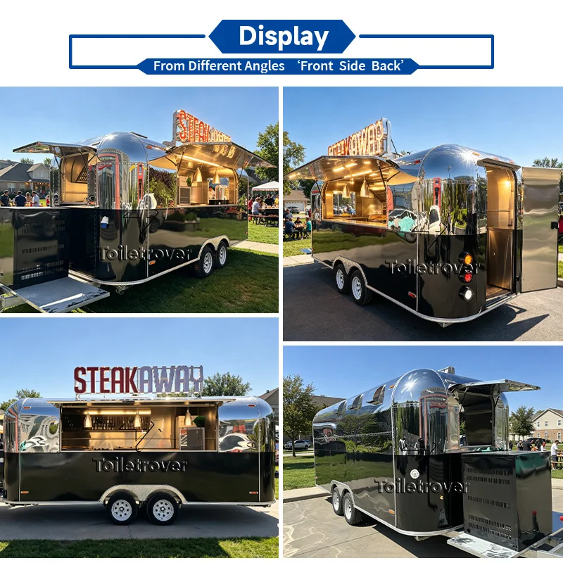 Luxury Europe Commercial Street Vending Catering Trailer Street Mobile Food Cart Innovative Custom Food Trailer For USA