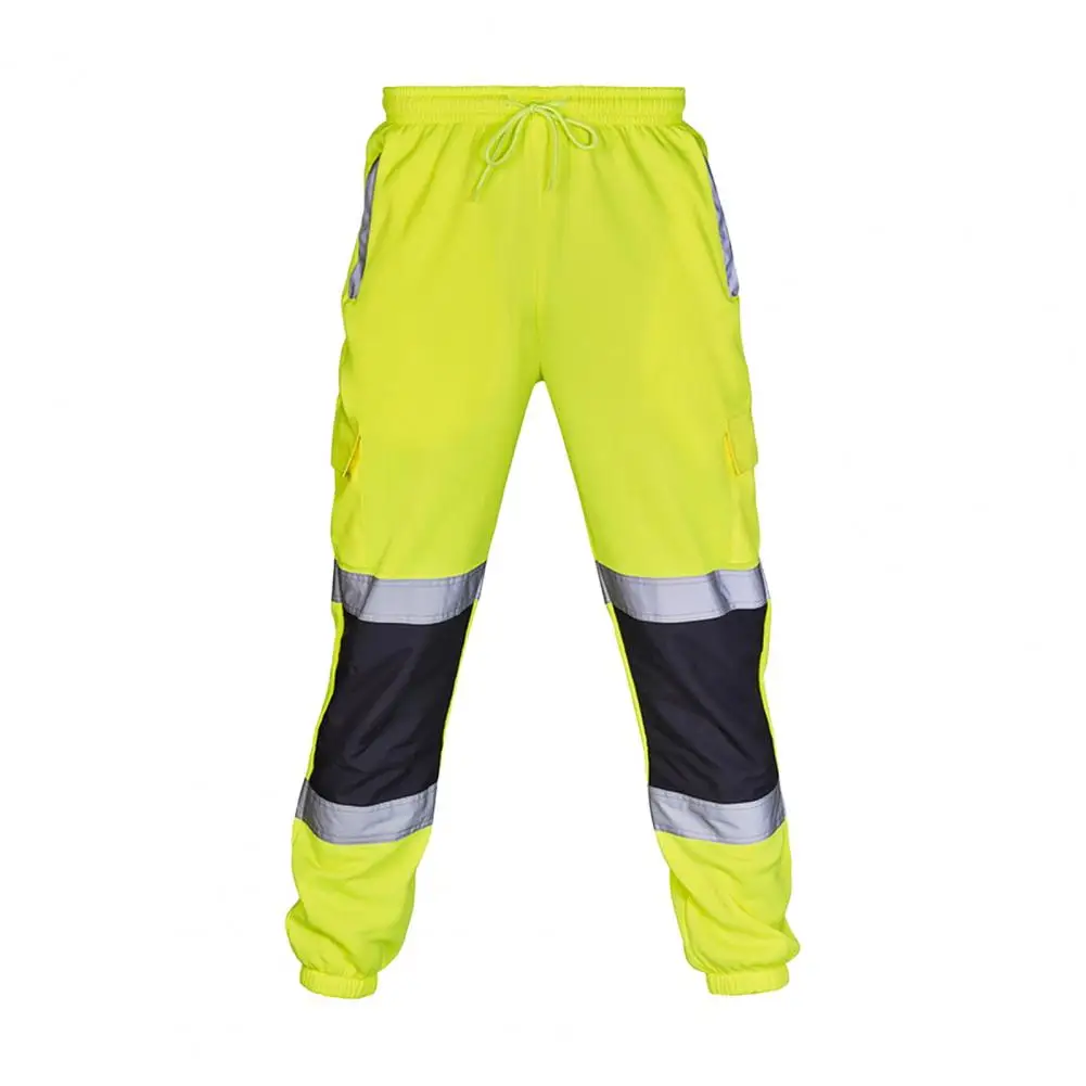 Men Reflective Safety Pants Reflective Zones Clothing High Visibility Construction Worker Night Shift Running Biking Trousers