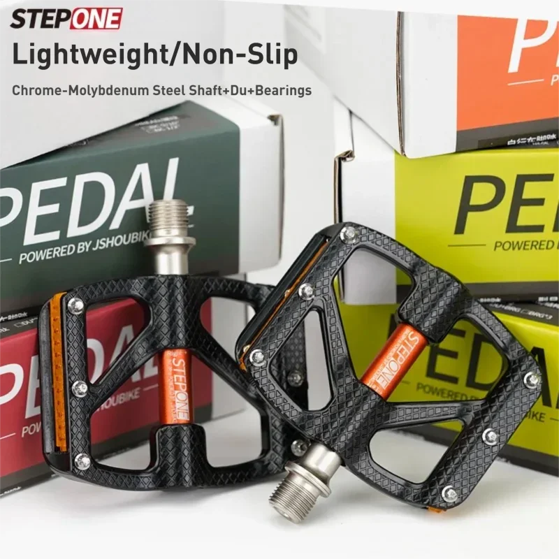 

STEPONE Bicycle pedals DU Palin bearing Lightweight Anti-slip Aluminum alloy main body Chromium-molybdenum steel shaft bike part