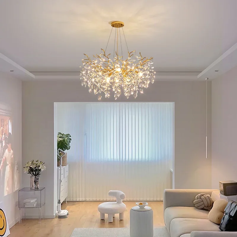 French crystal chandelier light luxury living room dining room bedroom light high-end atmosphere